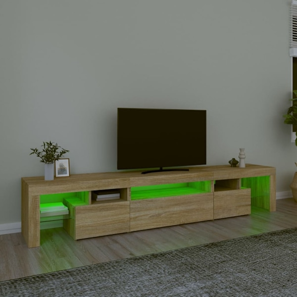 vidaXL Tv-bänk med LED-belysning sonoma ek 215x36,5x40 cm Sonoma oak