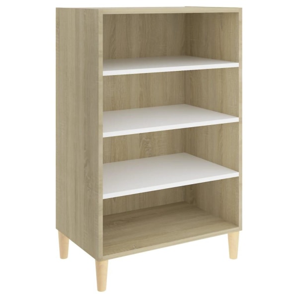 vidaXL Skänk vit och sonoma-ek 57x35x90 cm spånskiva Vit