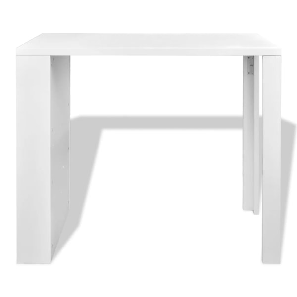 vidaXL Barbord 3 hyllor högglans 117x57x106,5cm vit Vit