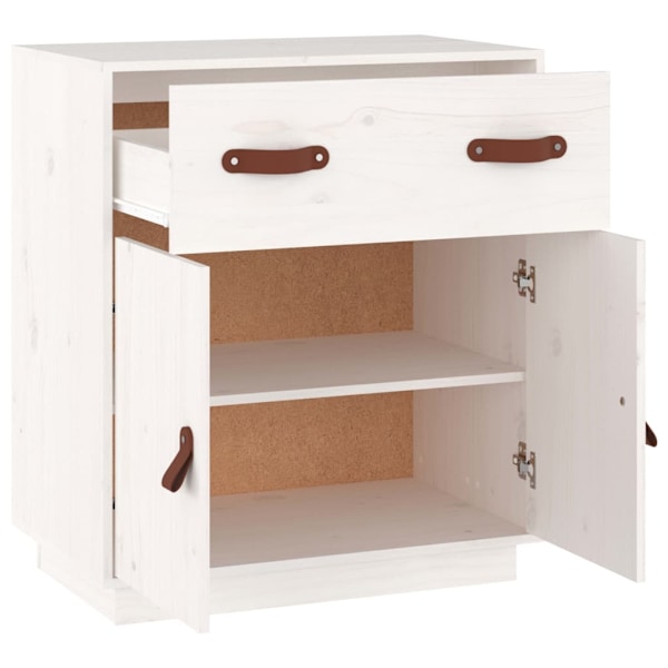 vidaXL Skänk vit 65,5x40x75 cm massiv furu Vit