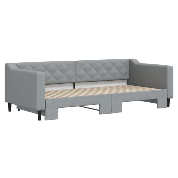 vidaXL Dagbädd utdragbar ljusgrå 90x200 cm tyg Grå