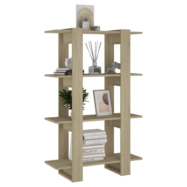 vidaXL Bokhylla/Rumsavdelare sonoma-ek 80x30x123,5 cm Brun