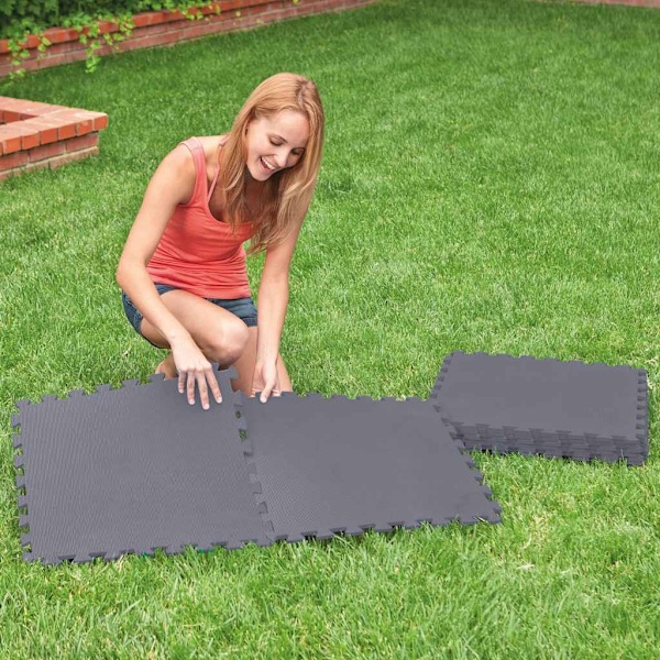 INTEX Golvskydd 8 st 50x50x0,5 cm 1,9 m² grå