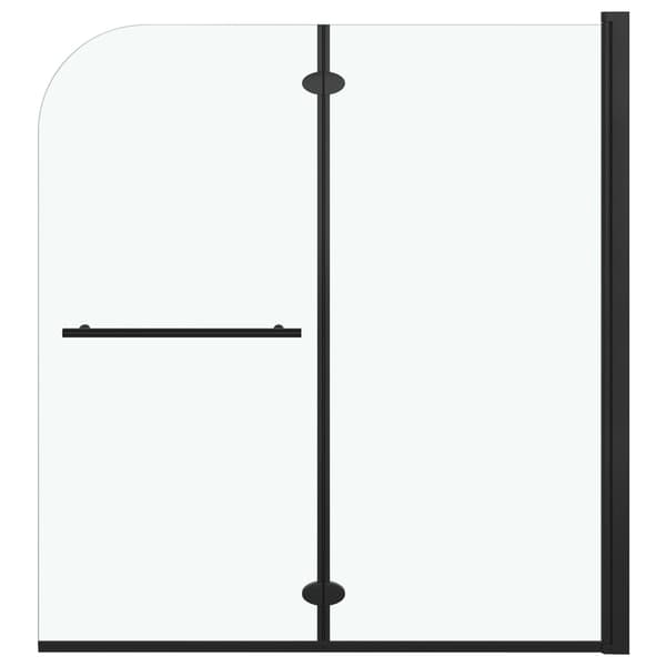 vidaXL Duschvägg fällbar 2 paneler ESG 120x140 cm svart Svart