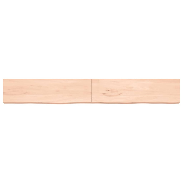 vidaXL Bänkskiva för badrum 220x30x(2-6) cm obehandlat massivt t Brun