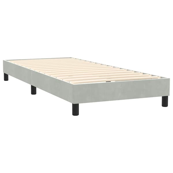 vidaXL Ramsäng med madrass ljusgrå 80x220 cm sammet Grå