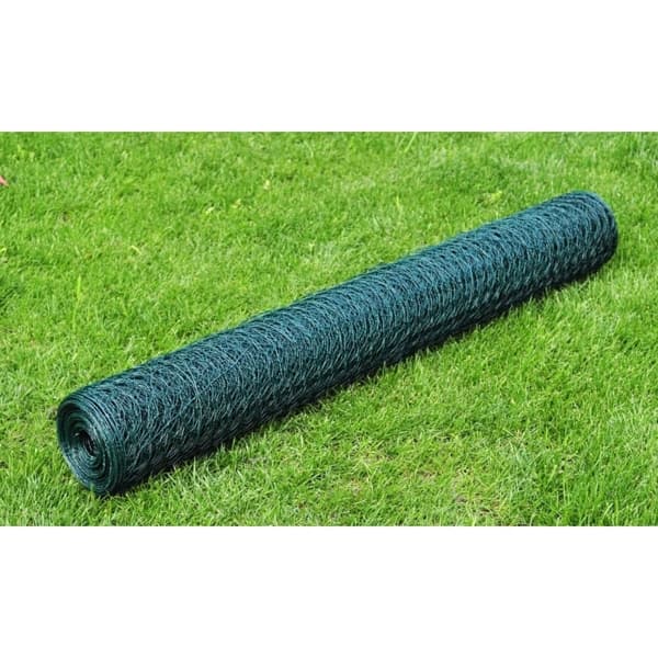 vidaXL Stängselnät Hexagonal 50 cm x 25 m, 1 mm Grön