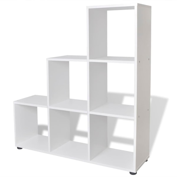 vidaXL Bokhylla trapp-design 107 cm vit Vit