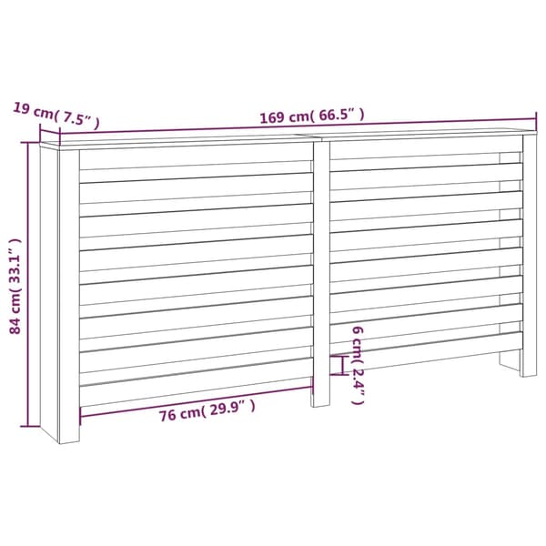 vidaXL Elementskydd 169x19x84 cm massiv furu Brun