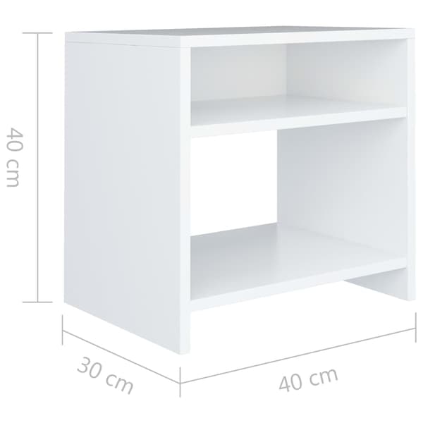 vidaXL Sängbord 2 st vit 40x30x40 cm konstruerat trä Vit