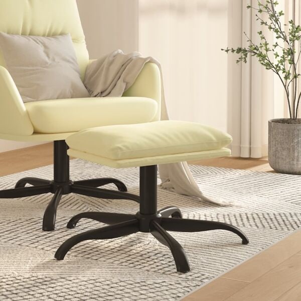 vidaXL Fotpall gräddvit 60x60x36 cm konstläder Kräm