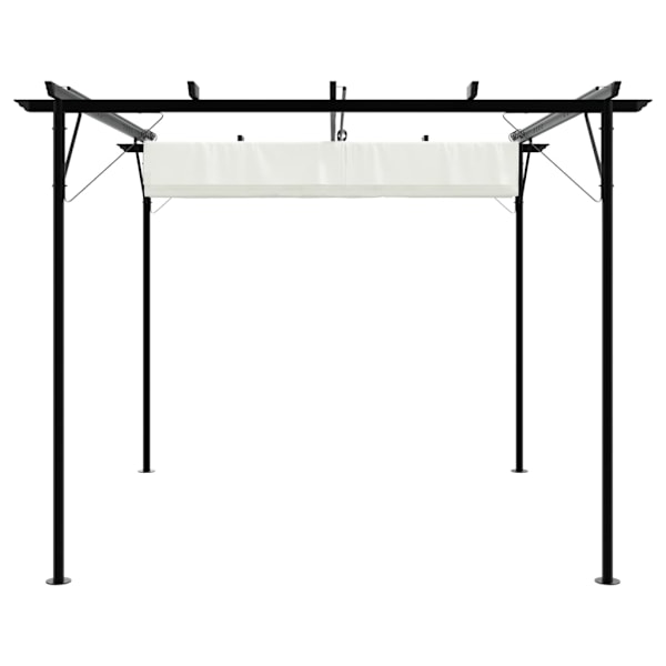 vidaXL Pergola med indragbart tak gräddvit 3x3 m stål Creme