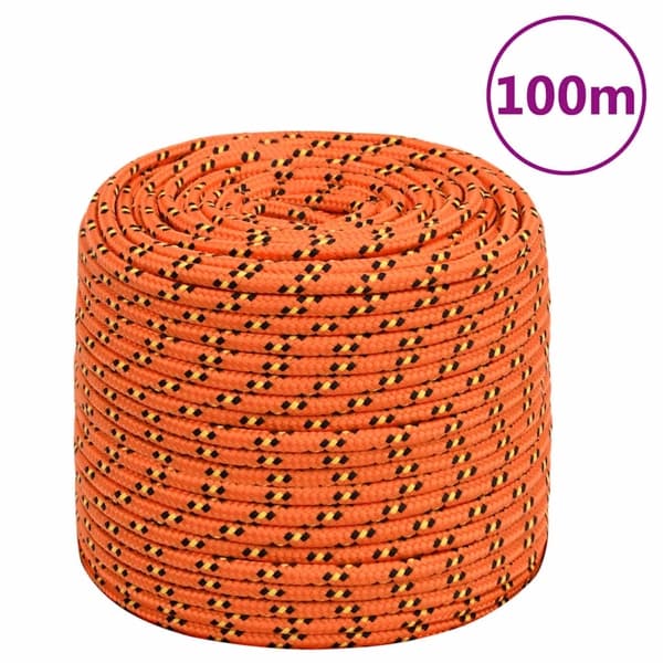 vidaXL Båtlina orange 6 mm 100 m polypropylen