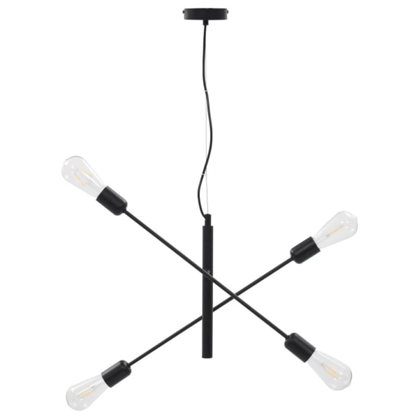 vidaXL Taklampa med glödlampor 2 W svart E27 Svart