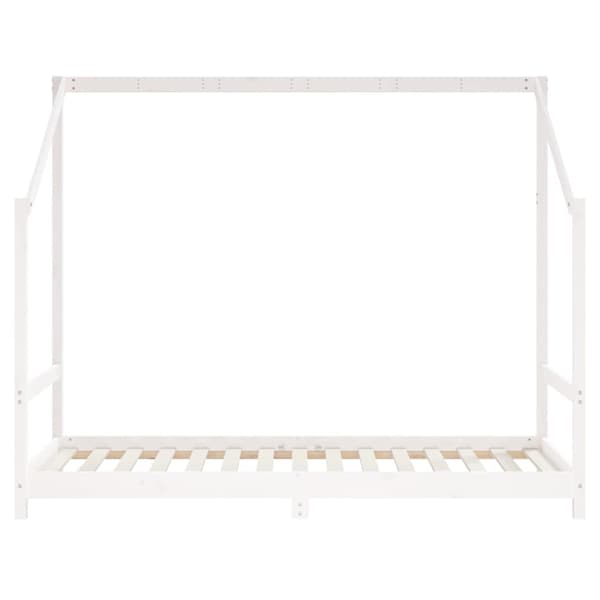 vidaXL Sängram för barn vit 90x190 cm massiv furu Vit