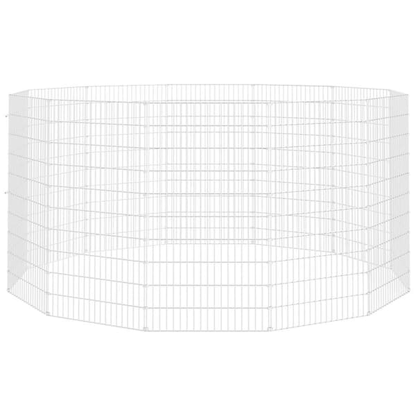 vidaXL Kaninhage 12 paneler 54x100 cm galvaniserat järn Silver