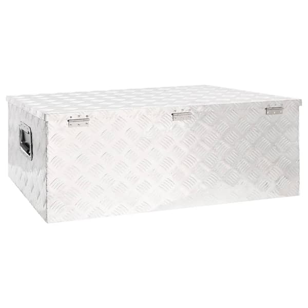 vidaXL Förvaringslåda silver 100x55x37 cm aluminium Silver