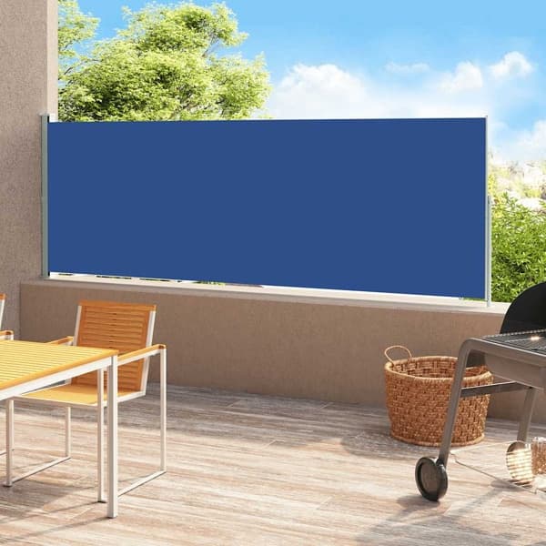 vidaXL Infällbar sidomarkis 180x500 cm blå Blå