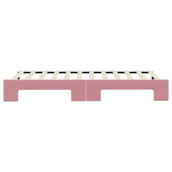 vidaXL Dagbädd utdragbar rosa 90x200 cm sammet Rosa