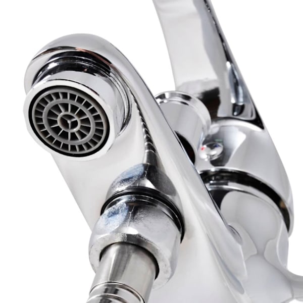 vidaXL Badkarsblandare krom Silver