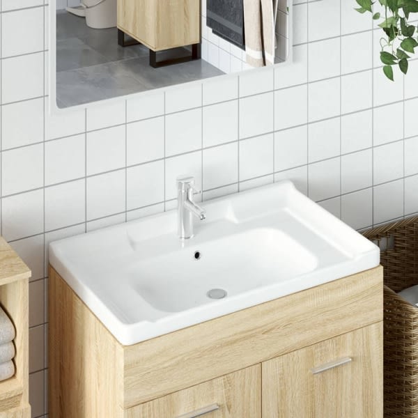 vidaXL Handfat vit 81x48x23 cm rektangulärt keramik Vit
