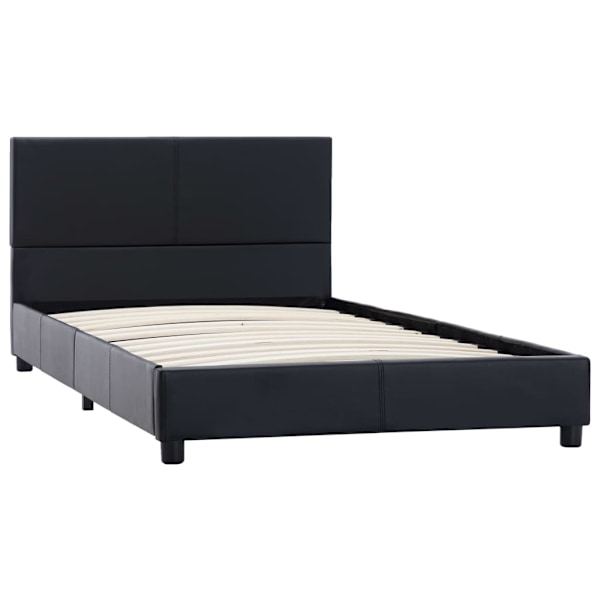 vidaXL Sängram svart konstläder 90x200 cm Svart
