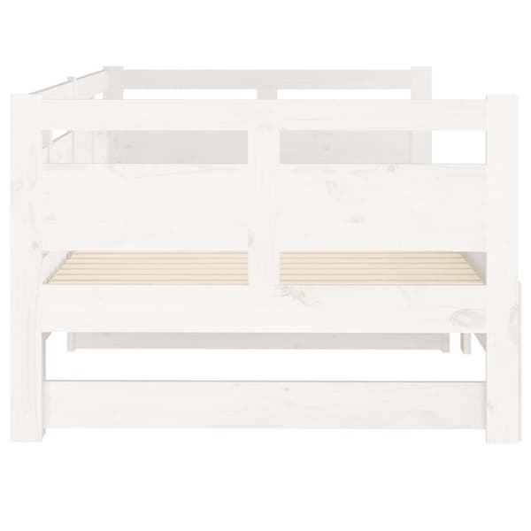 vidaXL Bäddsoffa vit massiv furu 2x(90x190) cm Vit