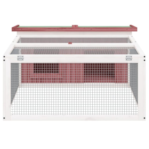 vidaXL Kaninbur mocka 117,5x97x47,5 cm massiv furu Brun