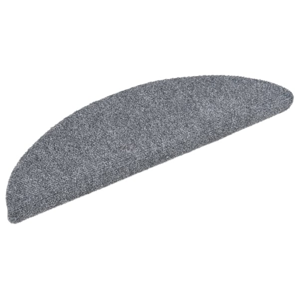 vidaXL Trappstegsmattor självhäftande 15 st brodyr 56x17x3 cm ljusgrå grå