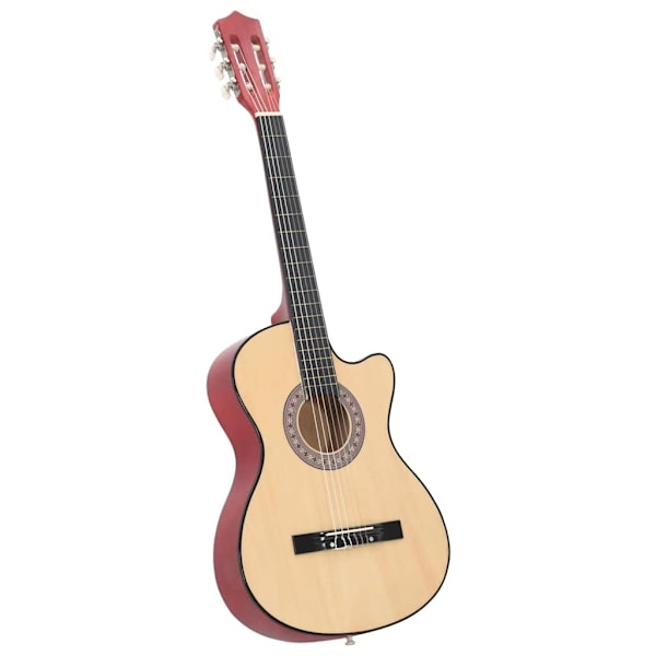 vidaXL Akustisk gitarr 12 delar med 6 strängar western 38" Ljusbrun