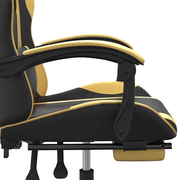 vidaXL Snurrbar gamingstol med fotstöd svart och guld konstläder Guld