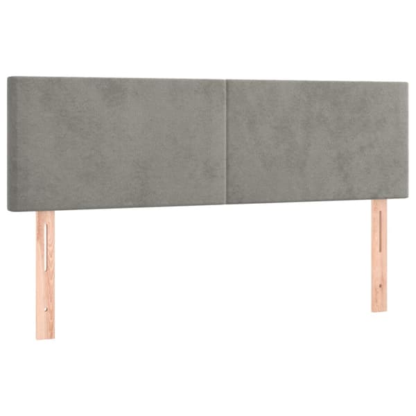 vidaXL Ramsäng med madrass ljusgrå 140x190 cm sammet Grå