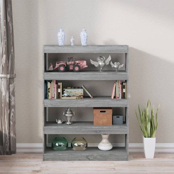 vidaXL Bokhylla/Rumsavdelare grå sonoma 100x30x135 cm Grå