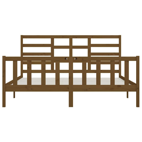 vidaXL Sängram honungsbrun massivt trä 200x200 cm Brun