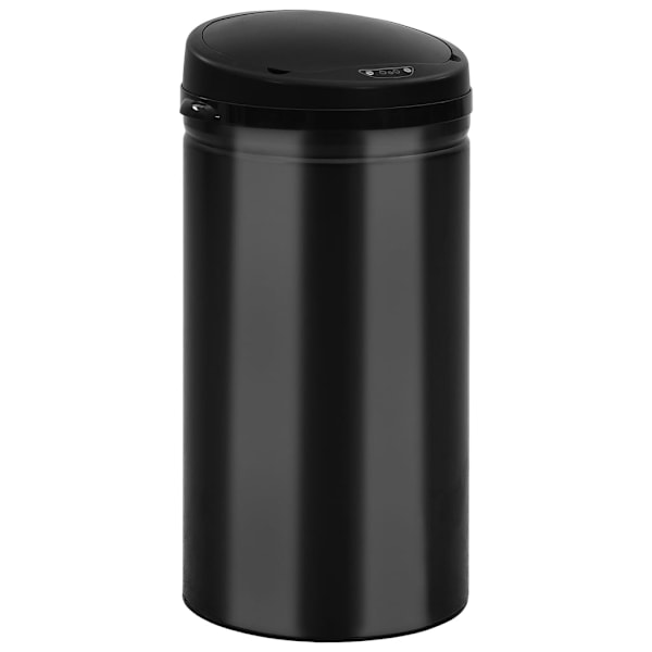 vidaXL Soptunna med automatisk sensor 50 L kolstål svart Svart