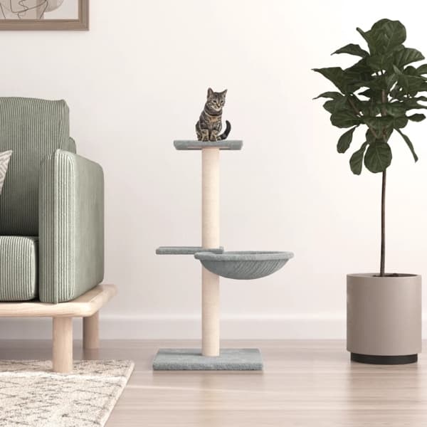 vidaXL Klösträd med sisalpelare ljusgrå 72 cm Grå