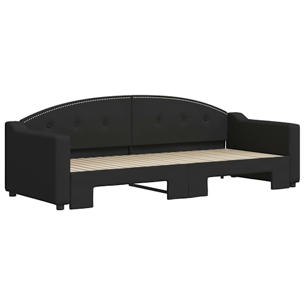 vidaXL Dagbädd utdragbar svart 80x200 cm tyg Svart