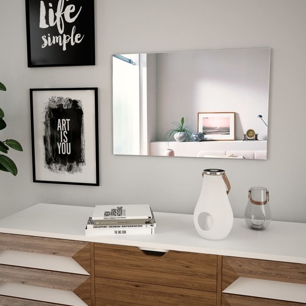 vidaXL Väggspegel rektangulär 60x40 cm glas Silver