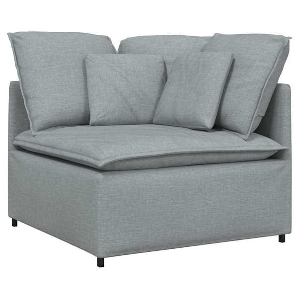 vidaXL Modulsoffa med dynor i tyg ljusgrå Grå