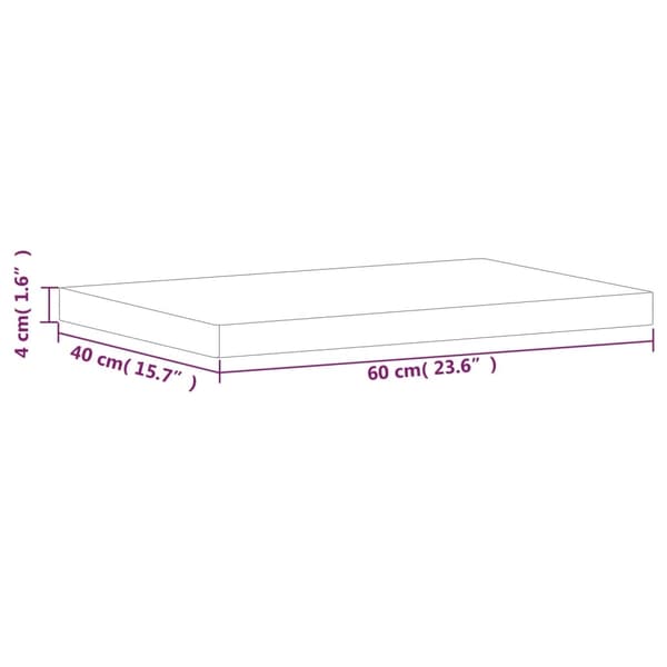 vidaXL Bordsskiva 60x40x4 cm rektangulär massivt bokträ Brun