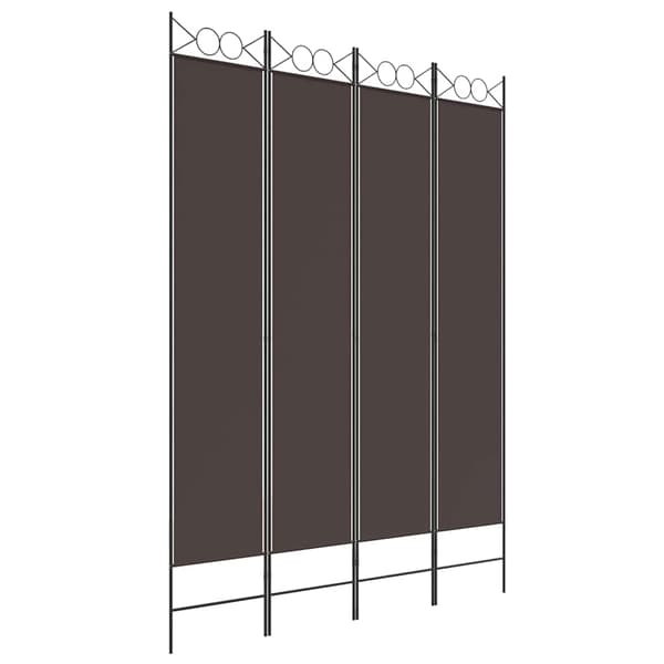vidaXL Rumsavdelare 4 paneler brun 120x220 cm tyg Brun