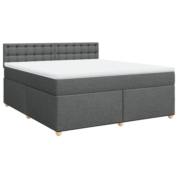 vidaXL Ramsäng med madrass mörkgrå 180x200 cm tyg Grå