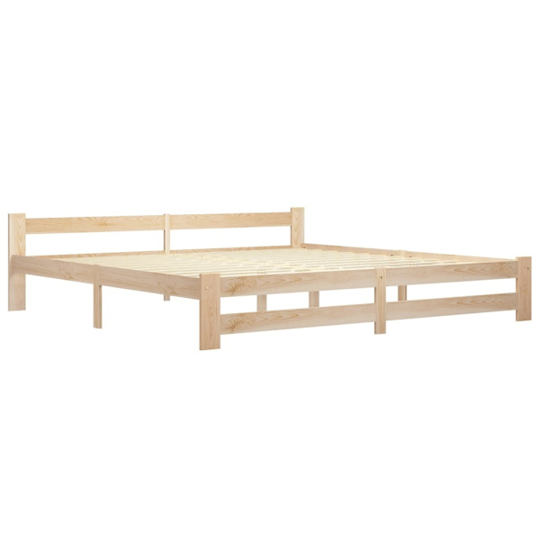 vidaXL Sängram massiv furu 200x200 cm Brun