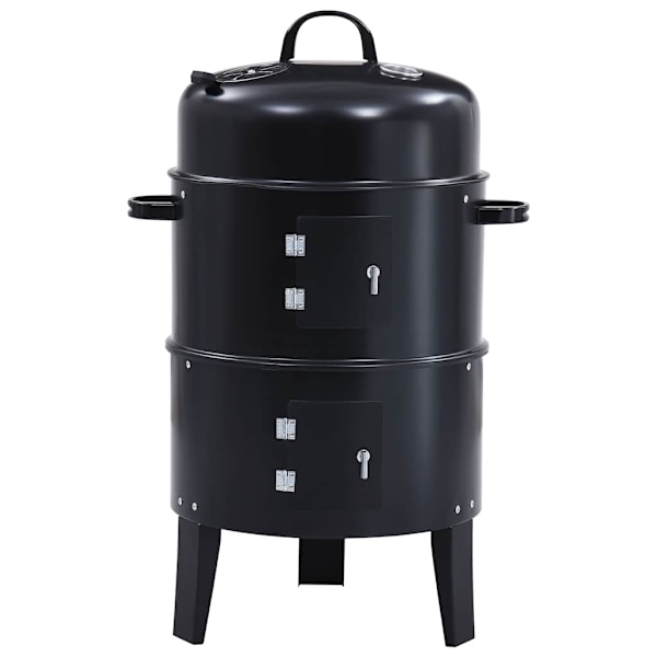 vidaXL 3-i-1 Rökgrill 40x80 cm Svart