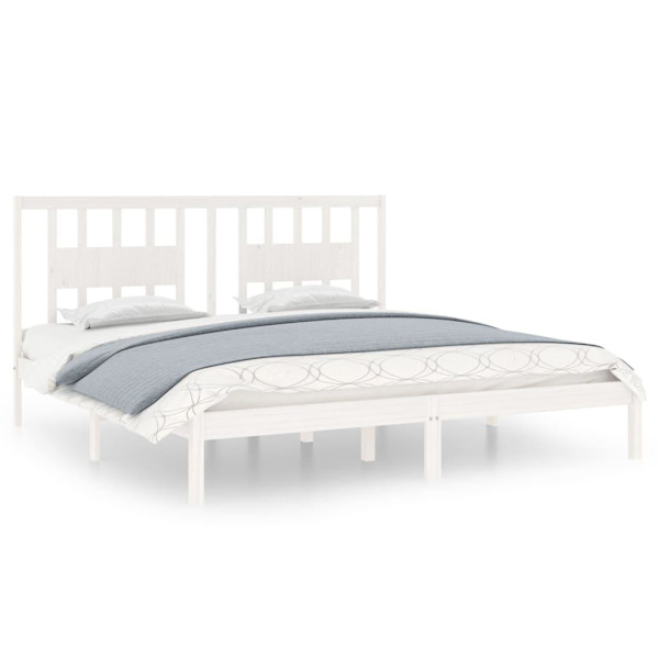vidaXL Sängram vit massiv furu 200x200 cm Vit