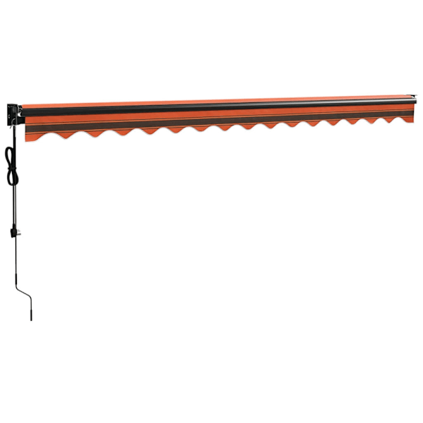 vidaXL Automatisk infällbar markis orange och brun 4x3 m Flerfärgsdesign