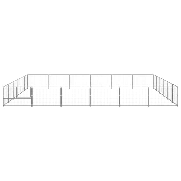 vidaXL Hundgård silver 36 m² stål Silver
