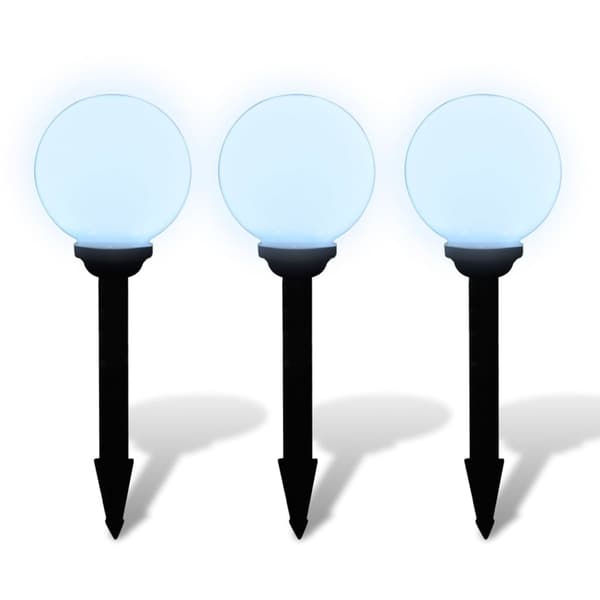 vidaXL Utelampa LED solpanel 20cm 3-pack Vit