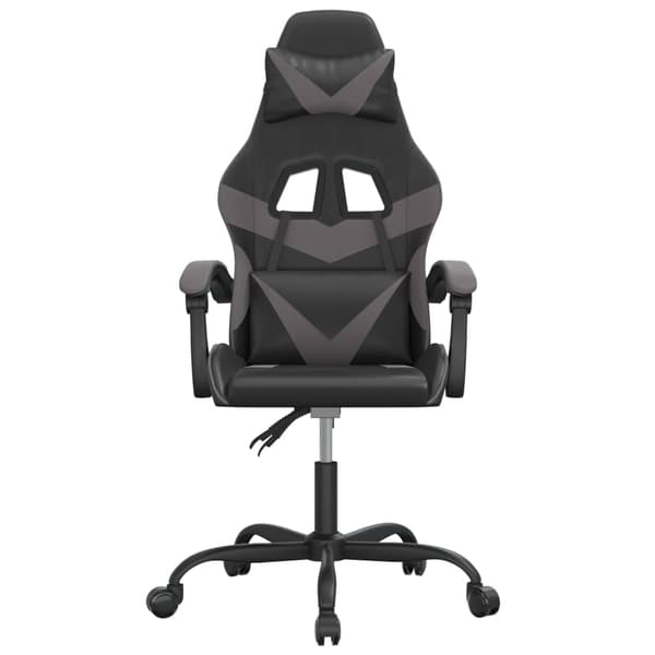 vidaXL Gamingstol svart och grå konstläder Grå