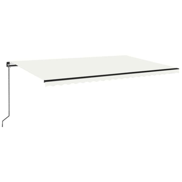vidaXL Markis manuellt infällbar 500x350 cm gräddvit Creme